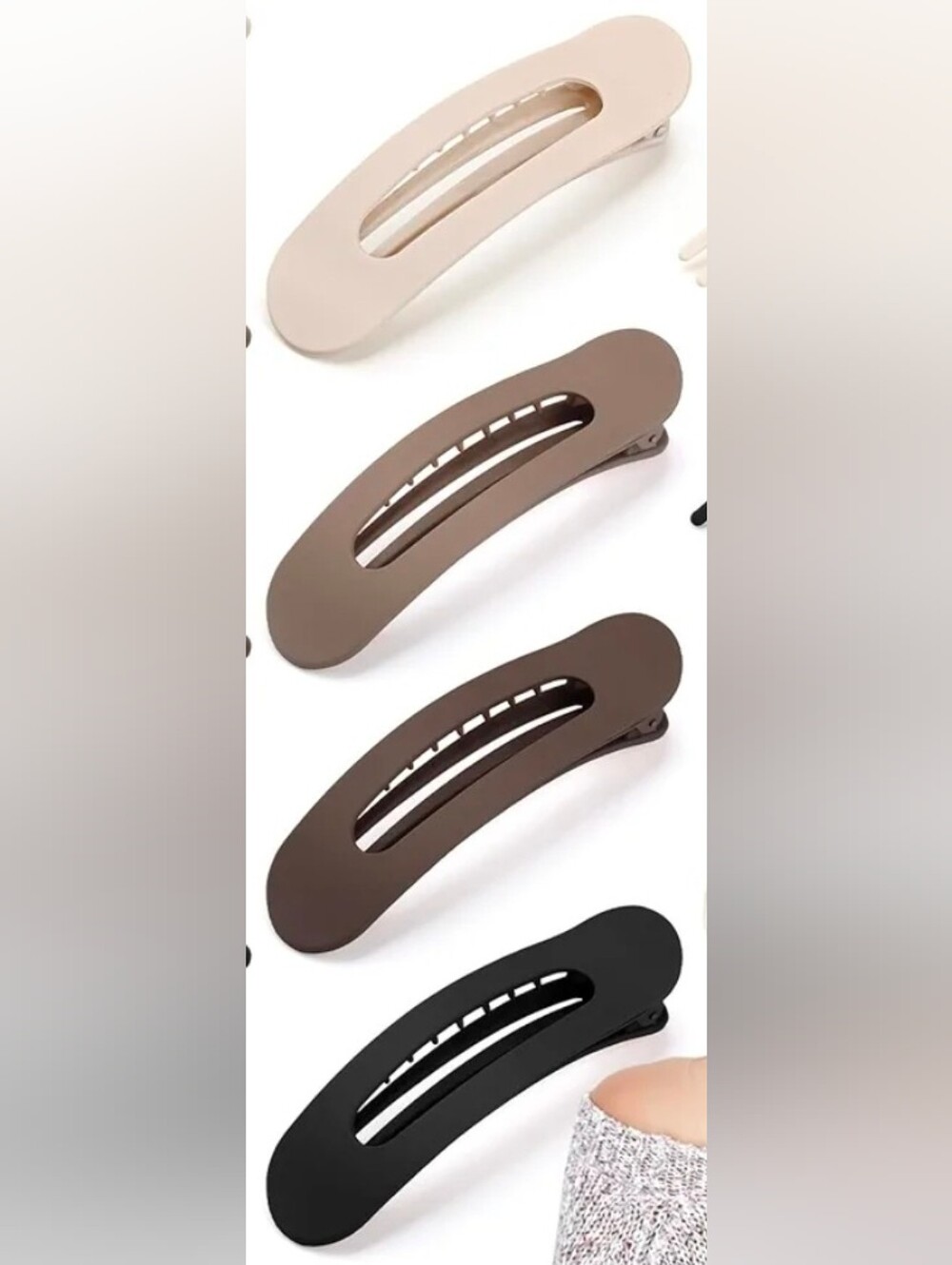 Neutral Matte Snap Hair Clips - Set of 4